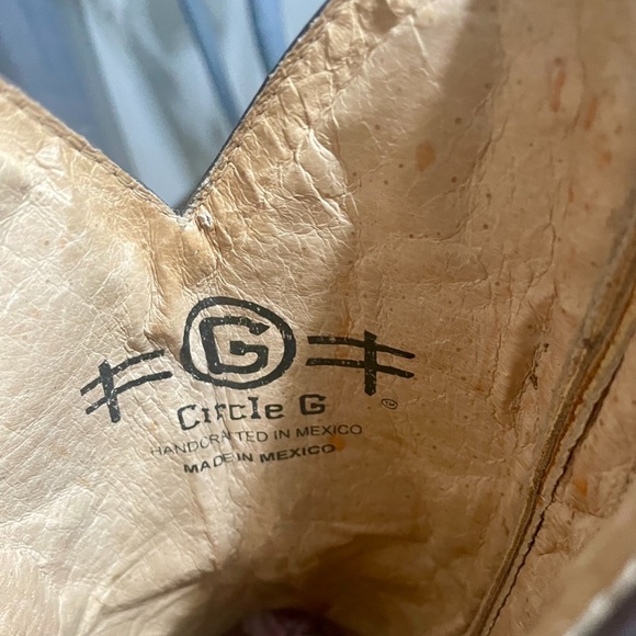 Circle G. Dragonfly Distressed Brown/Bone Embroidered Square Toe Women’s sz6.5m. - Picture 7 of 8